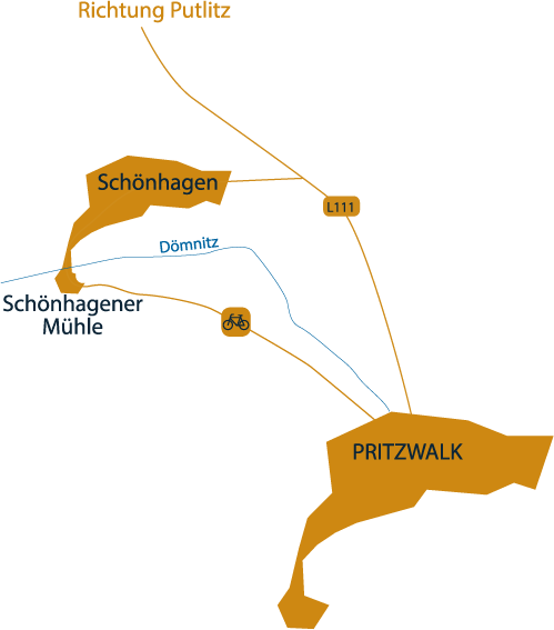 Anreise in die Schönhagener Mühle (Prignitz)